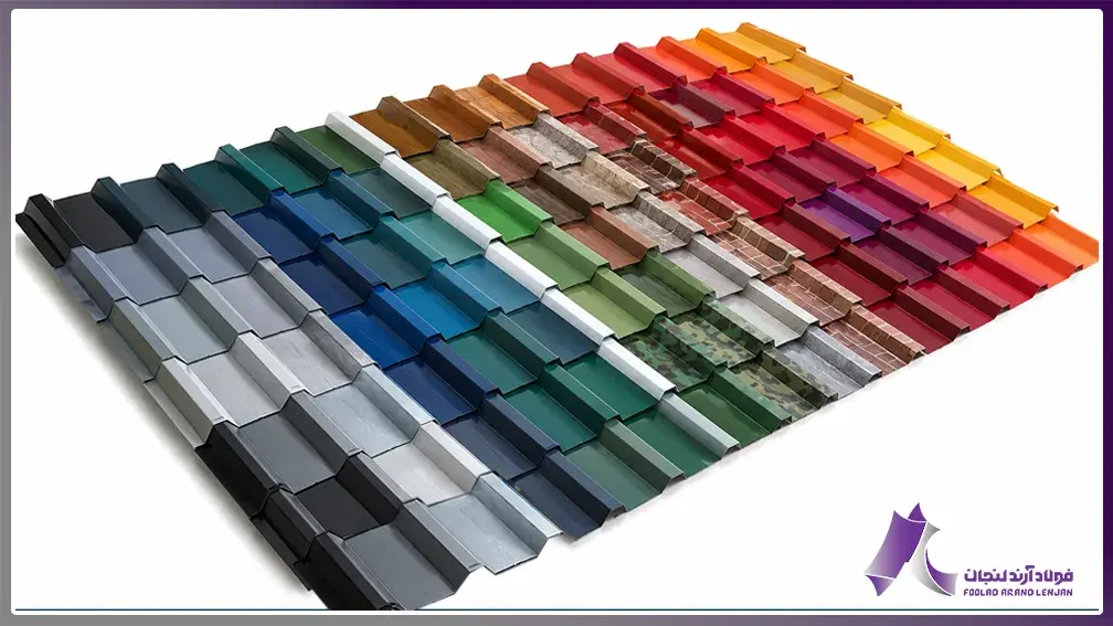 Patterned roofing sheet in various colors with wood, brick and natural patterns