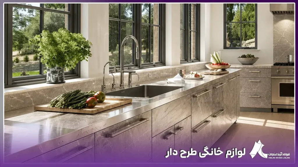 Modern kitchen with patterned appliances