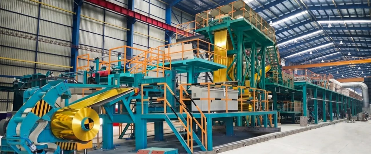 Steel sheet production hall at the Arand Steel plant